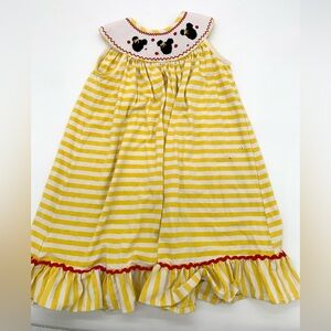 Banana Split Toddler Girl’s Yellow Striped Sleeveless Dress 3T